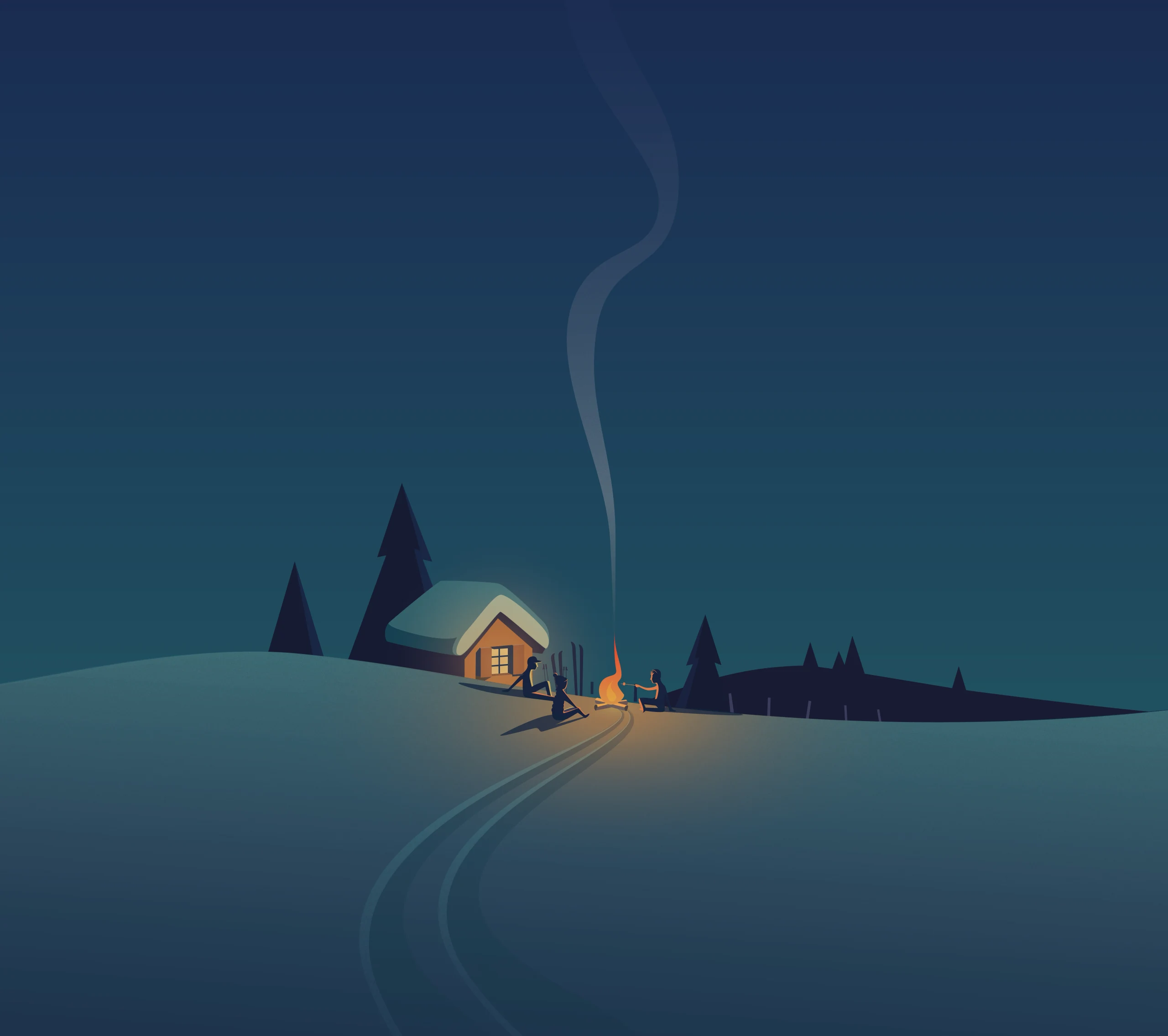 Chalet dans une nuit jurassienne