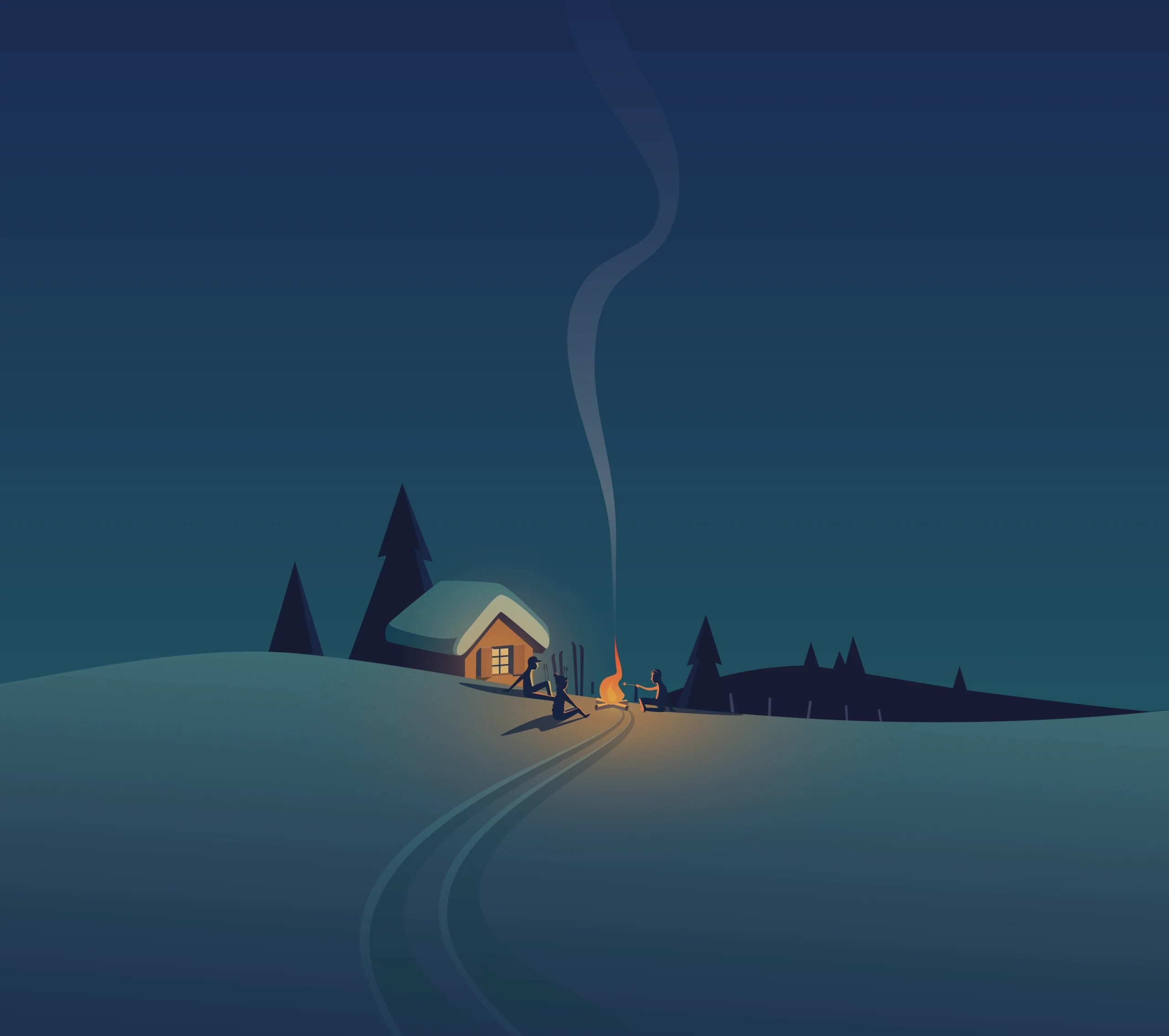 Chalet dans une nuit jurassienne
